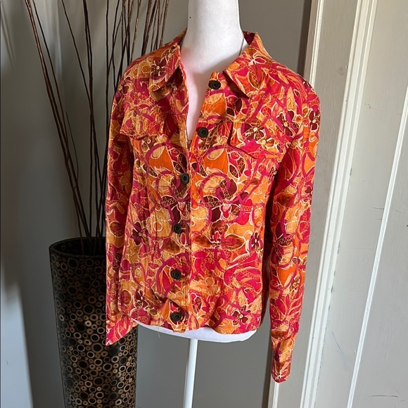 Vibrant Pink and Orange Women's Jacket - Picture 2 of 6